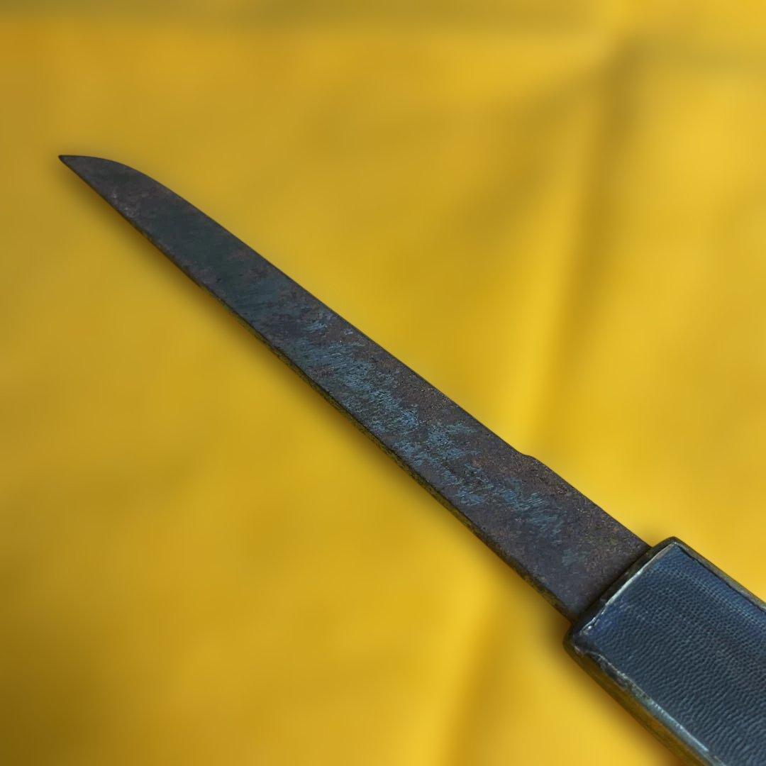 花彫刻付き武具　刀装具　小刀　小柄　江戸時代　骨董　古道具