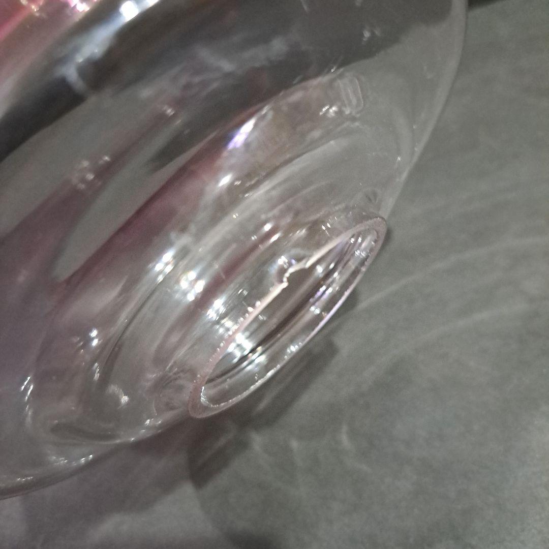 お値下げ中　電気傘　大正　吹き硝子　レトロ　極上　輪花パープル色