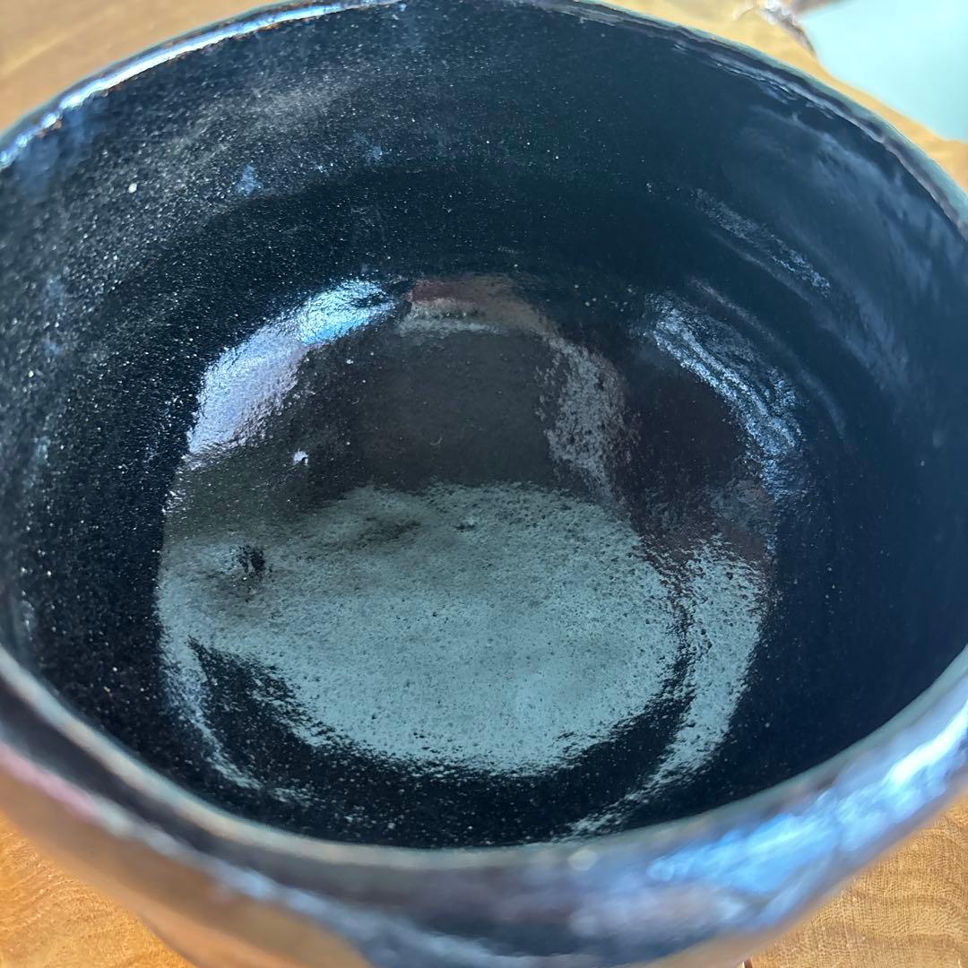 黒楽茶碗 佐々木松楽造 「寿山」前大徳 楽焼 抹茶碗 茶道具 共箱