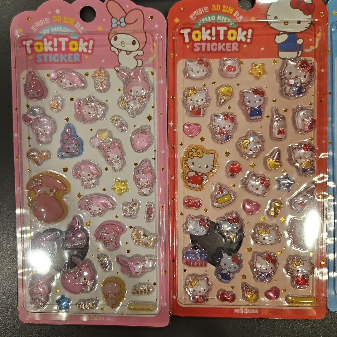 50枚 韓国 サンリオ ドロップシール シール　ぷくぷく キティ 3D ぷっくり