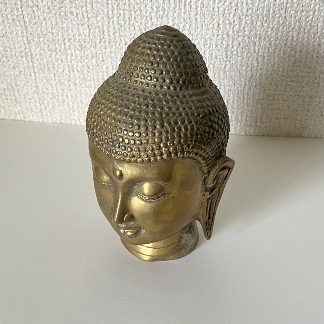 仏頭　骨董品　置物　彫刻　金属工芸品　アンティーク　ビンテージ アート　真鍮