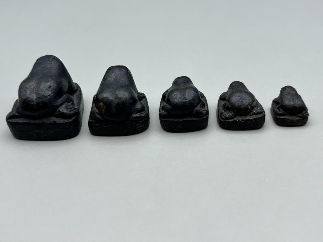 【海】超レア　インドの分銅　カエル形　５個セット　銅製　骨董品　時代物