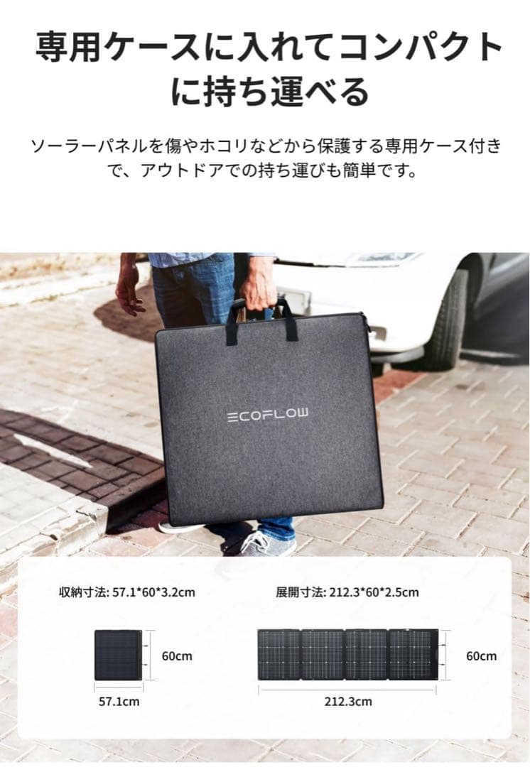 【最新モデル】EcoFlow 220W 両面ソーラーパネル Gen2