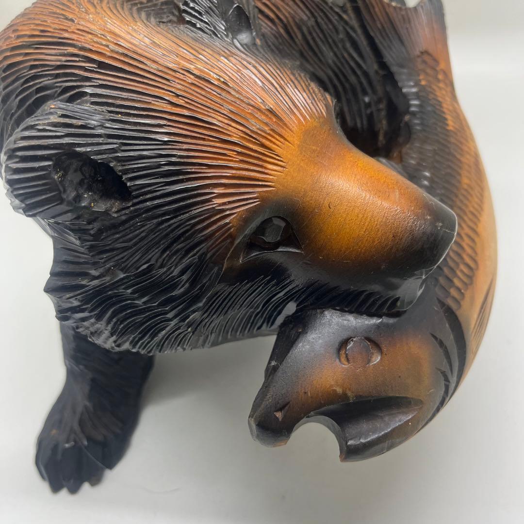 良品　北海道　木彫り　熊　銘あり　政広作　レア！