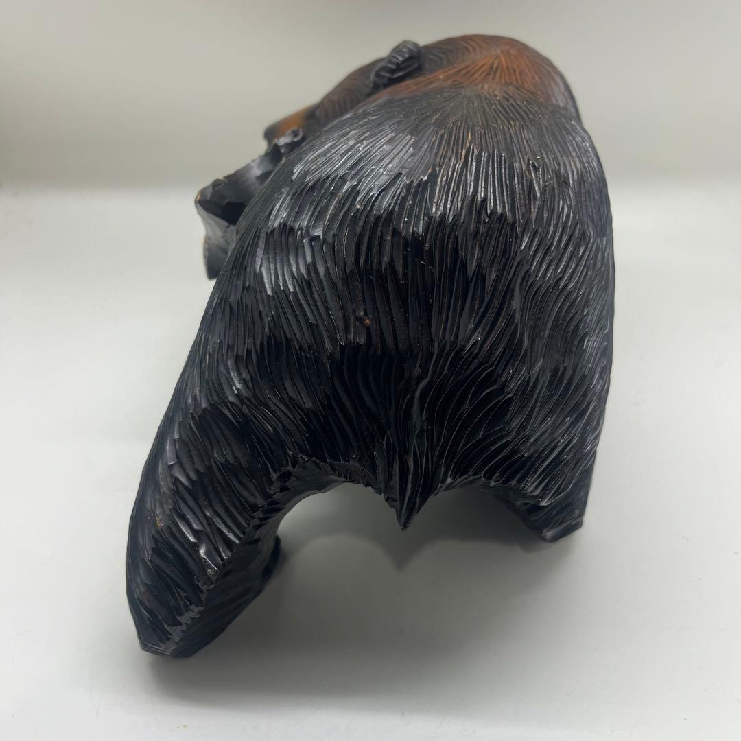 良品　北海道　木彫り　熊　銘あり　政広作　レア！