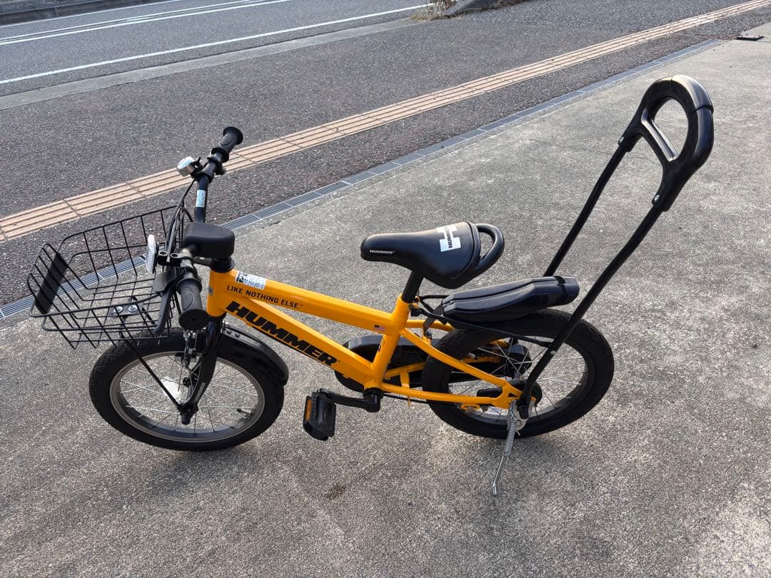 HUMMER 幼児用自転車 イエロー 補助輪 アシストバー付き