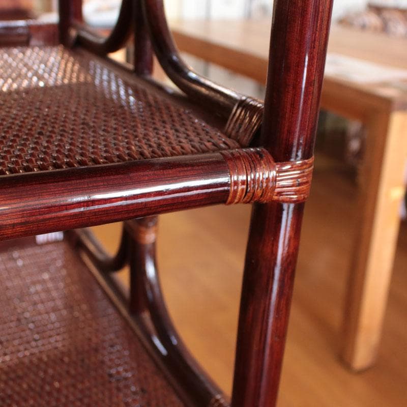 ラタン製ラック オープンラック 籐家具 棚 ブラウン 214-1332