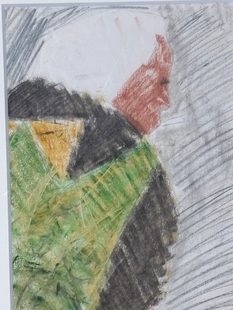 柚木沙弥郎　旅の歓び　パステル画　絵画　ドローイング原画