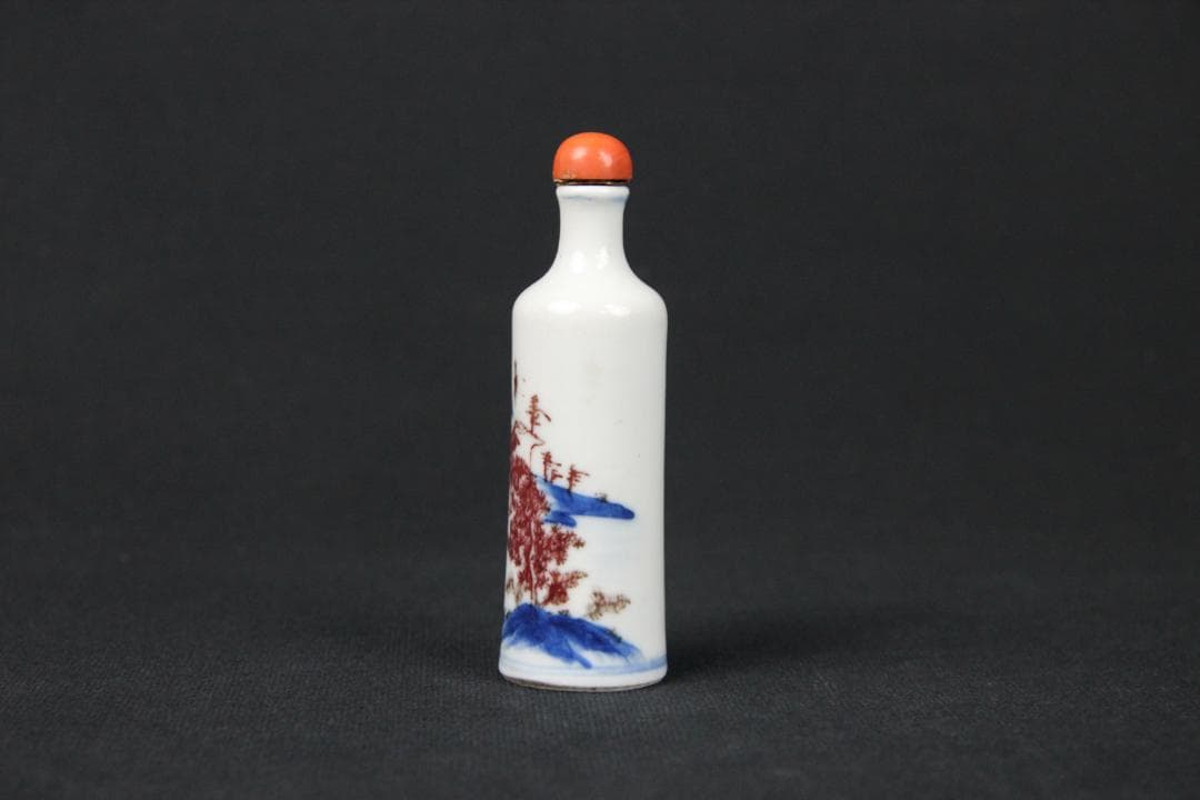 中国美術　青花　山水紋　ㄏ　景徳鎮　清時代　磁器製　時代物 Eo15-3