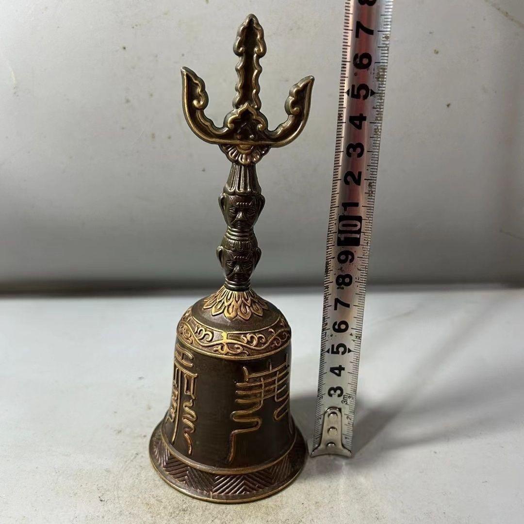 浮彫天蓬帝鐘天蓬鐘鈴 道家用品 三清鈴 三叉金剛鈴 仏具 置物