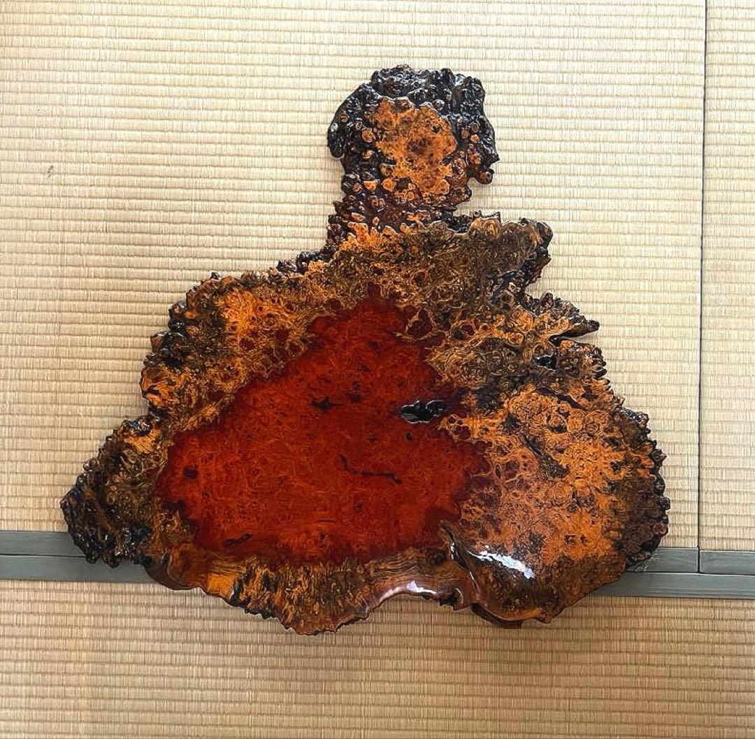 天然時代木 花梨 美玉杢 瘤 花台 香台 盆栽台 77㎝ 約5㎏