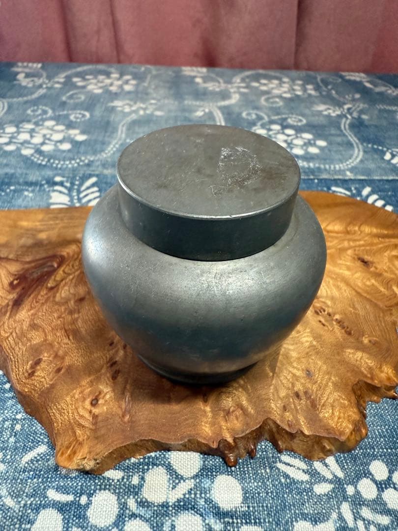 錫製茶壺 茶道具 　古錫　茶壷　錫製茶入