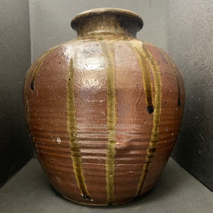 古丹波　丹波　古丹羽　丹羽焼　丹波立杭焼 流釉　花瓶　壷