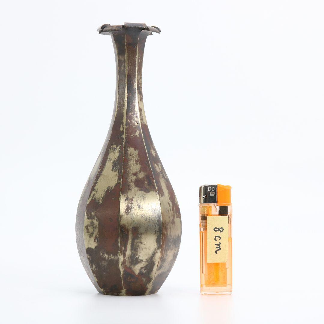 大國壽朗造 寿朗 白銅一輪挿 花瓶 花器 花入　OW86　SS1