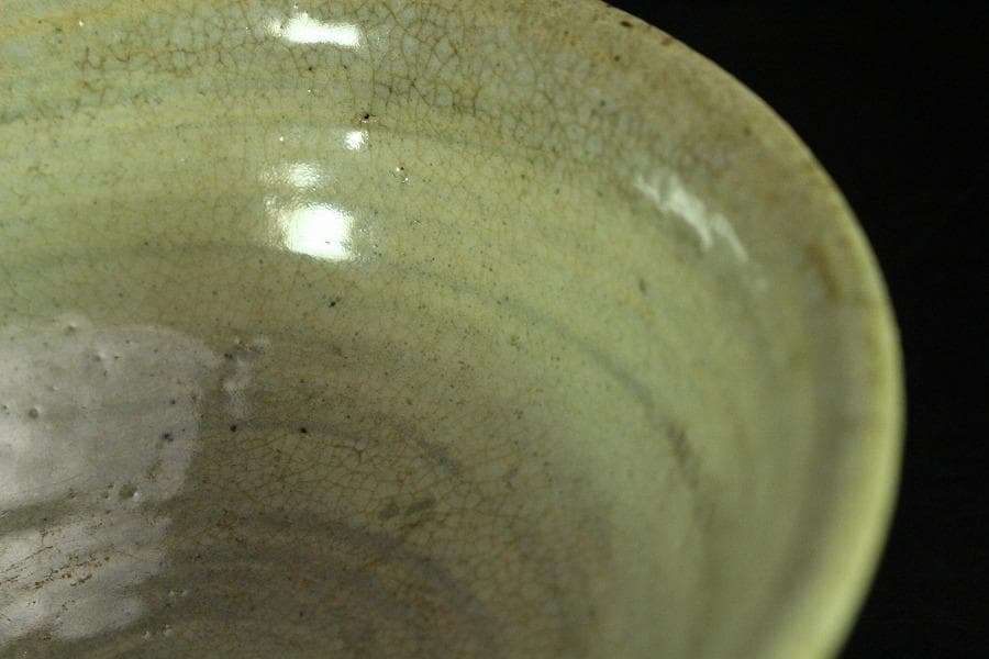 茶道具 李朝 刷毛目 茶碗 時代物(K-A383)