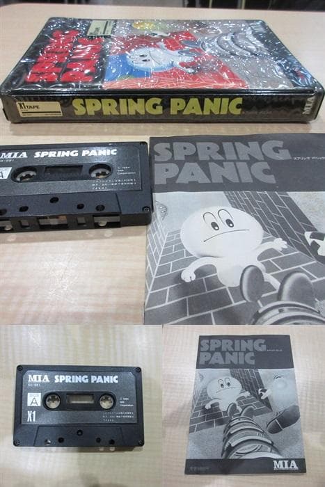 SPRING PANIC 動作確認済 箱説明書付 シャープX1 MIA テープ版