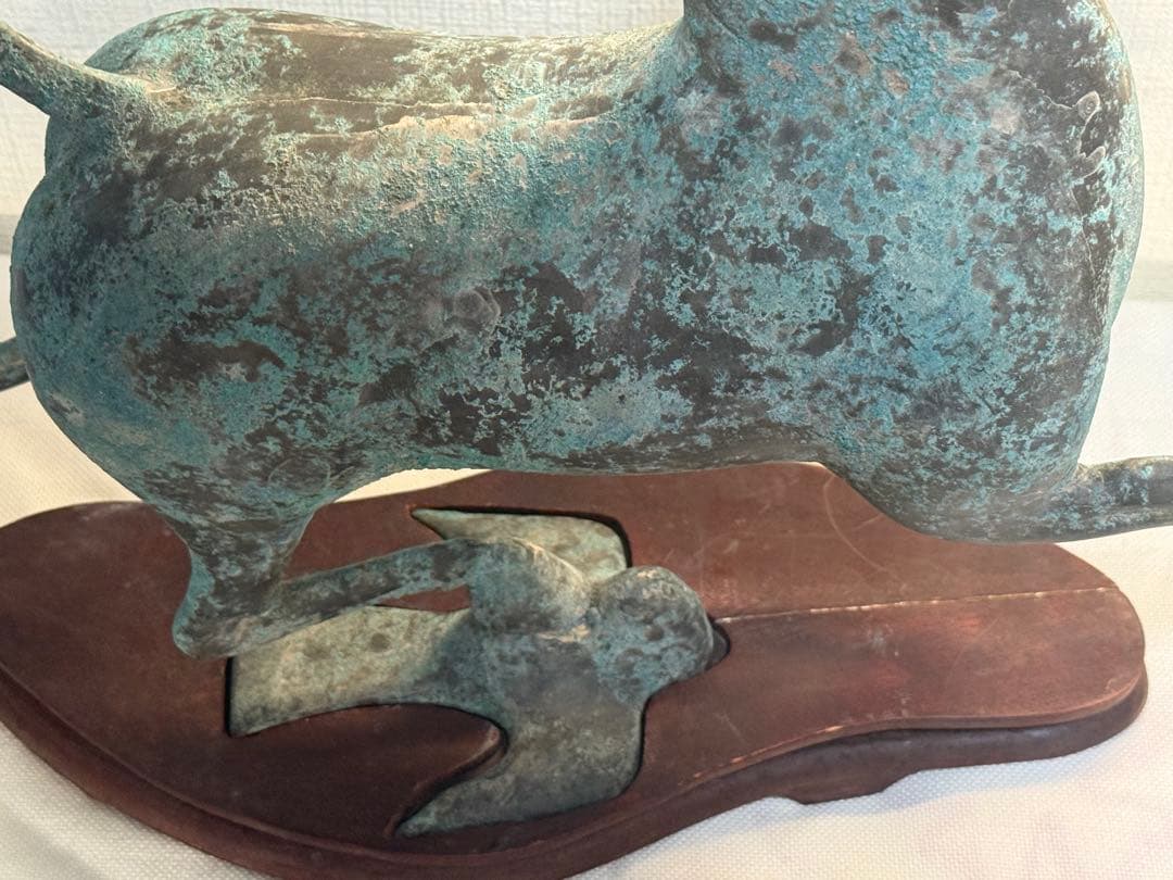 中国　青銅器　馬　台付　古代銅器　送料込み251101