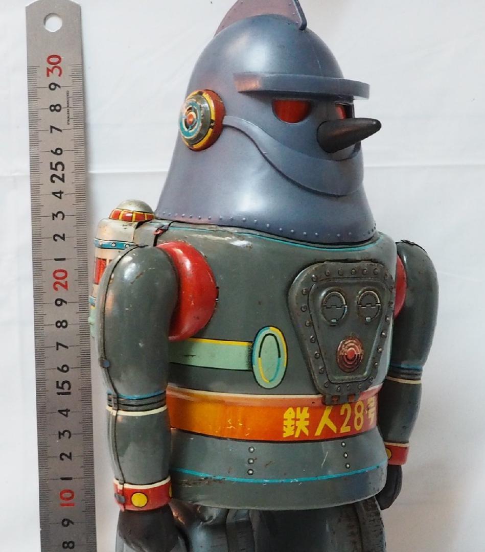 野村【鉄人28号 No.2 ブリキ電動歩行 動作不良】当時物TIN TOY 箱無