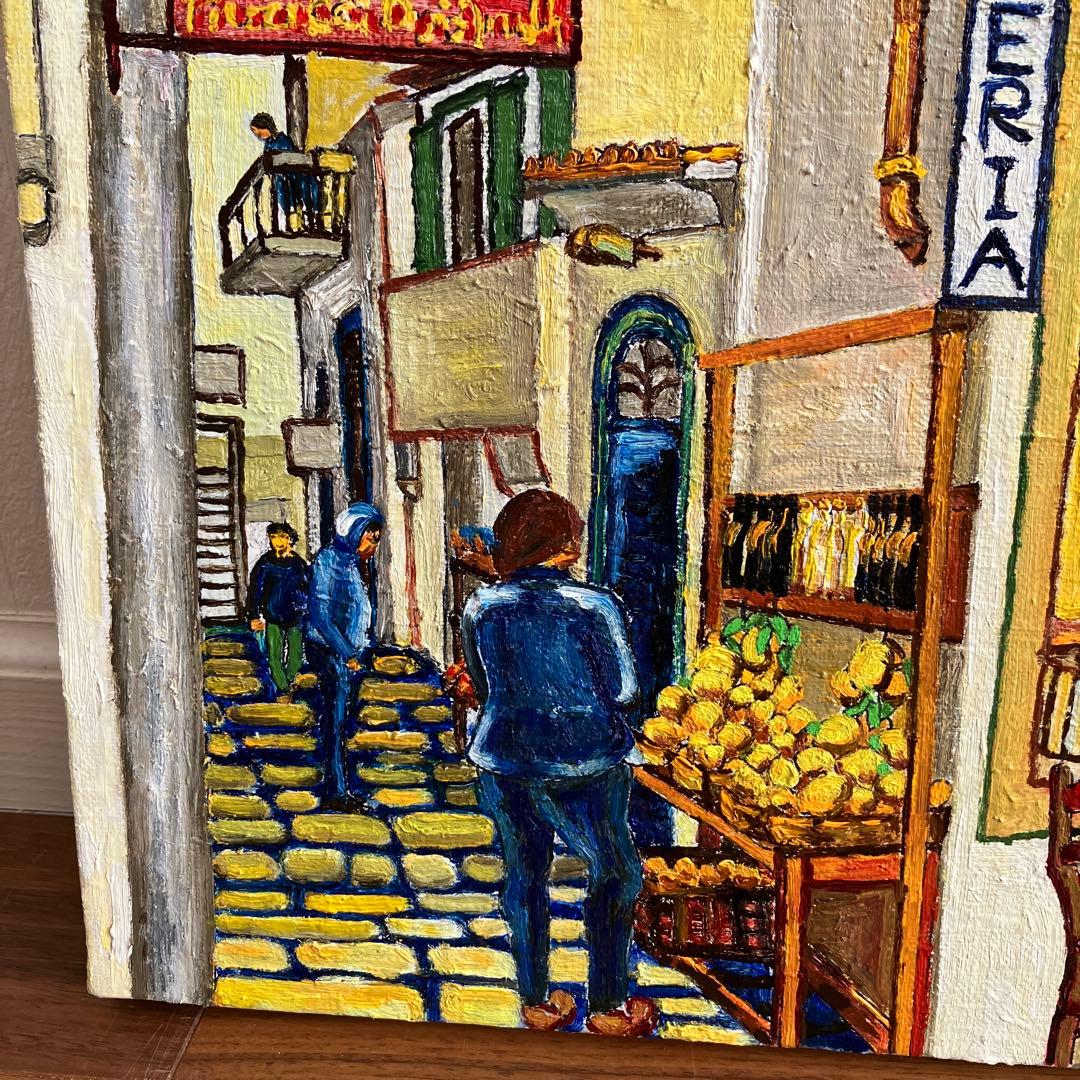 絵画　油絵　キャンバス　風景画　マーケット　F4