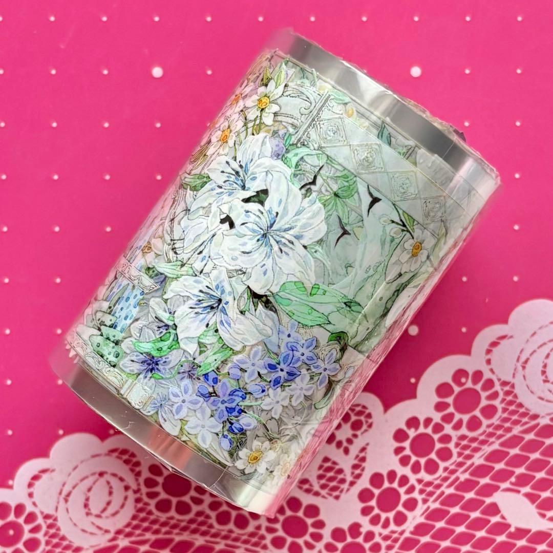 贝壳光 7cm×10m 花溪潺潺 海外マスキングテープ　海外マステ