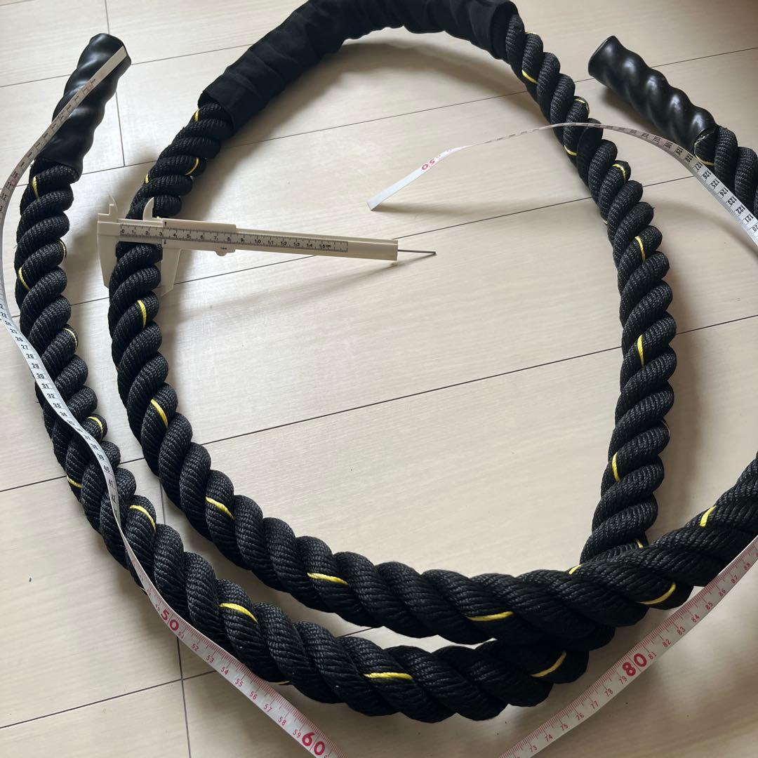 トレーニングロープ 約3m φ34黒と黄色