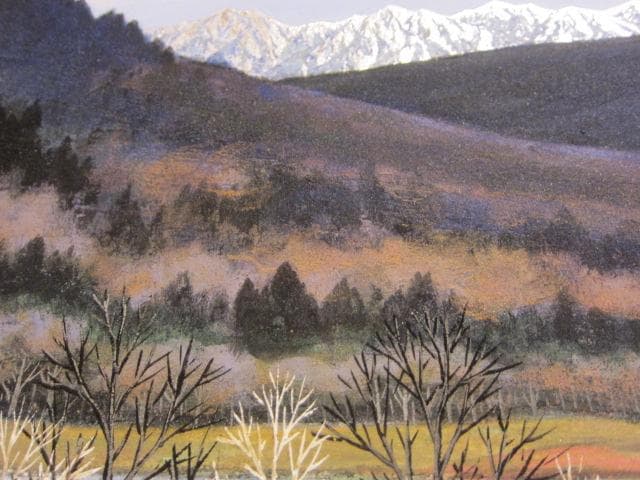 鑑定済み　真作　日本画巨匠　杉原元人画伯　豪華プラチナ箔　風景画　油絵