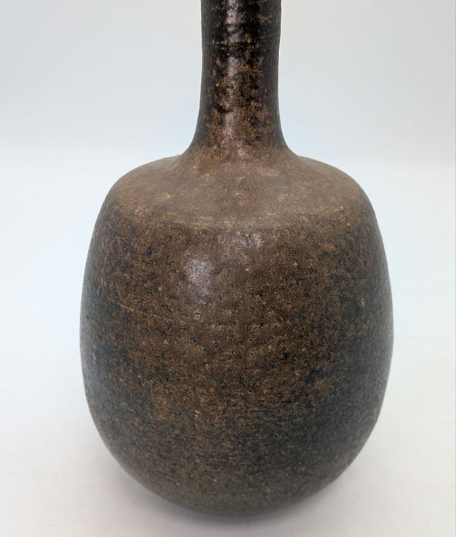 岡山県重要無形文化財 松井與之 備前焼 鶴首花入 一輪挿し花瓶 フラワーベース