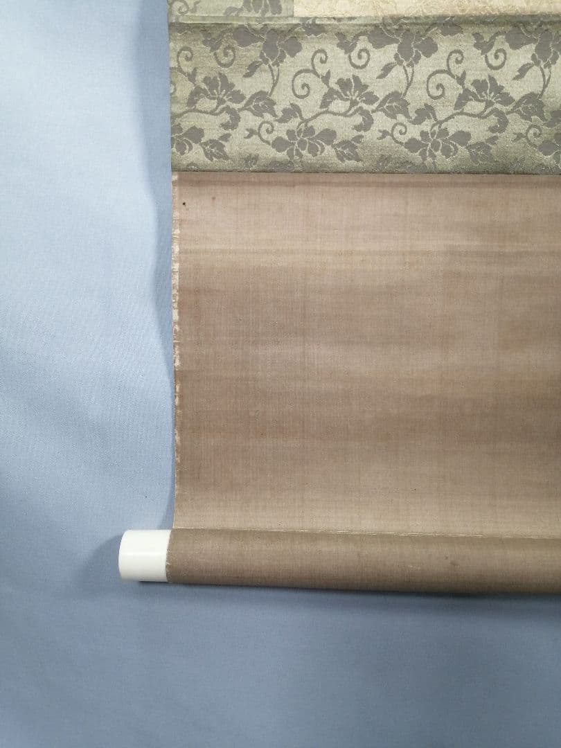 【茶道具】松村景文筆　『蝶と葡萄』　絵　茶軸　掛軸B933