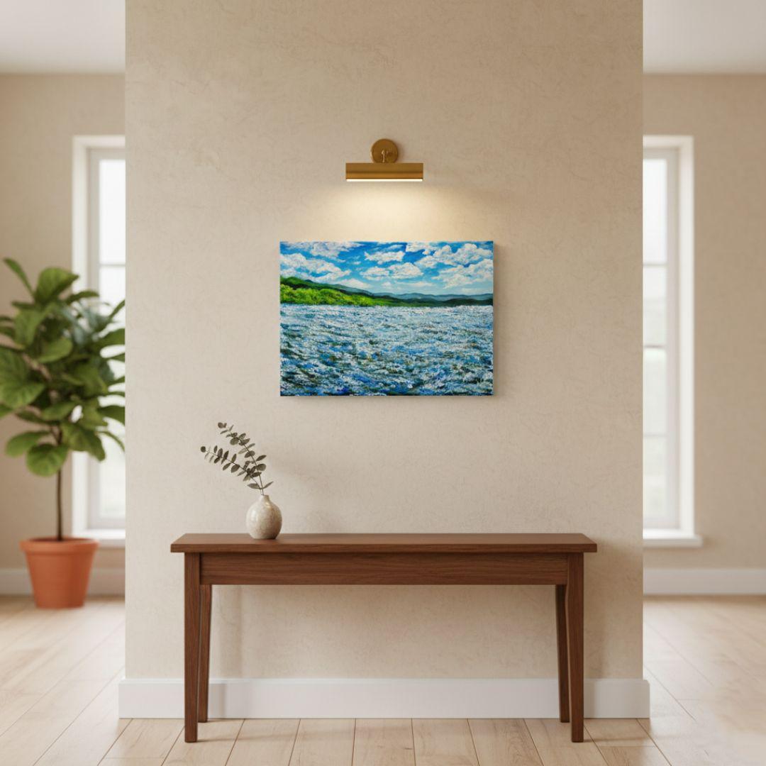 油絵 油彩 油彩画 絵 絵画【青の大地】