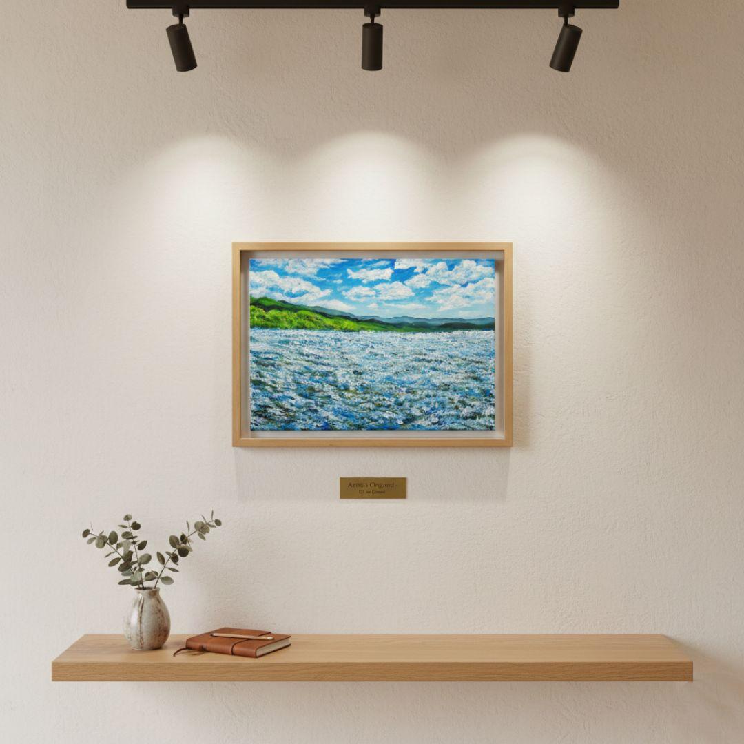 油絵 油彩 油彩画 絵 絵画【青の大地】