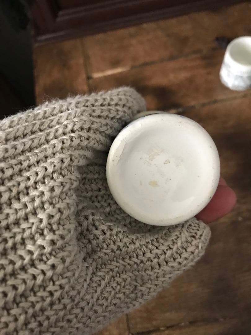 レア　ブルーロゴ　小さな陶器