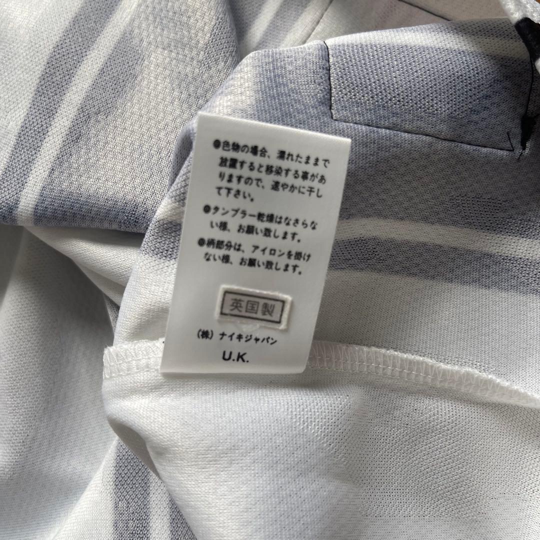 90s NIKE ゲームシャツ 白黒 M madeinUK サッカーNIKE