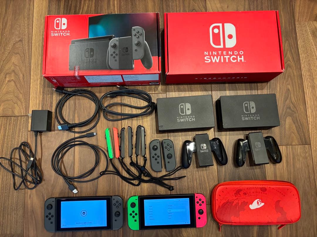 スイッチSwitch 本体2個セット（電源一つ欠品、コントローラー若干不良あり）
