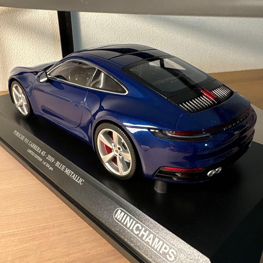 ミニチャンプス　ポルシェ　911 カレラ　4S 1/18 ミニカー　ブルー