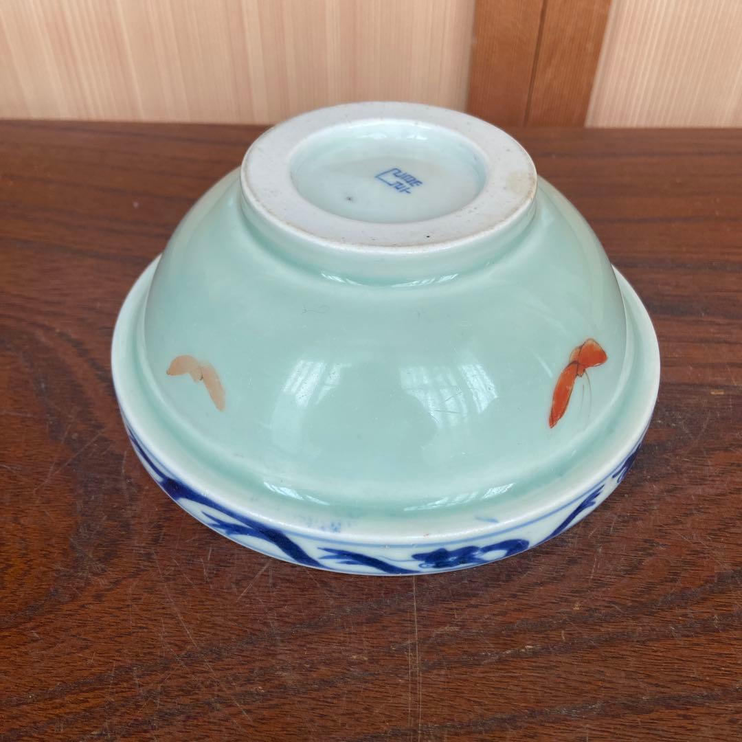 古伊万里色絵折枝牡丹文玉縁鉢 江戸時代