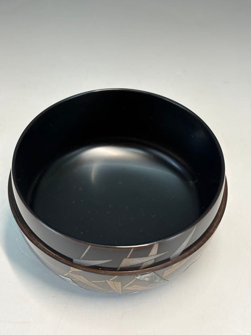 【中古品】秋峰造？輪島塗　月に雁蒔絵平棗