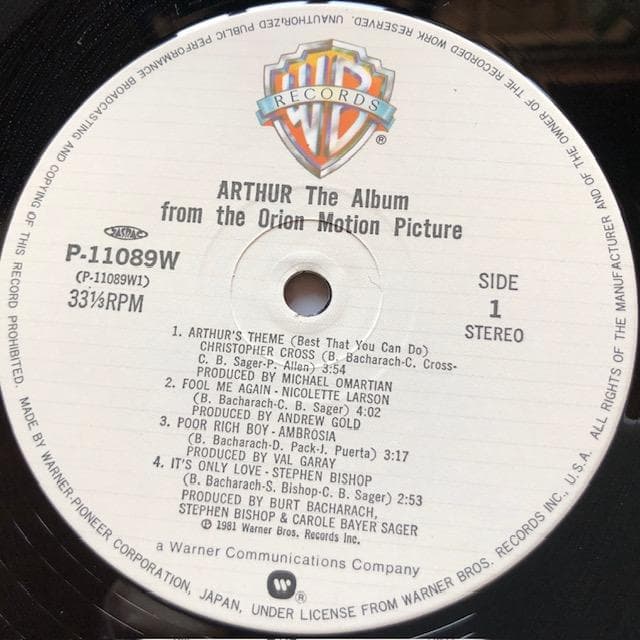 ミスターアーサー LP 帯付 国内盤 サントラ AOR d761y81