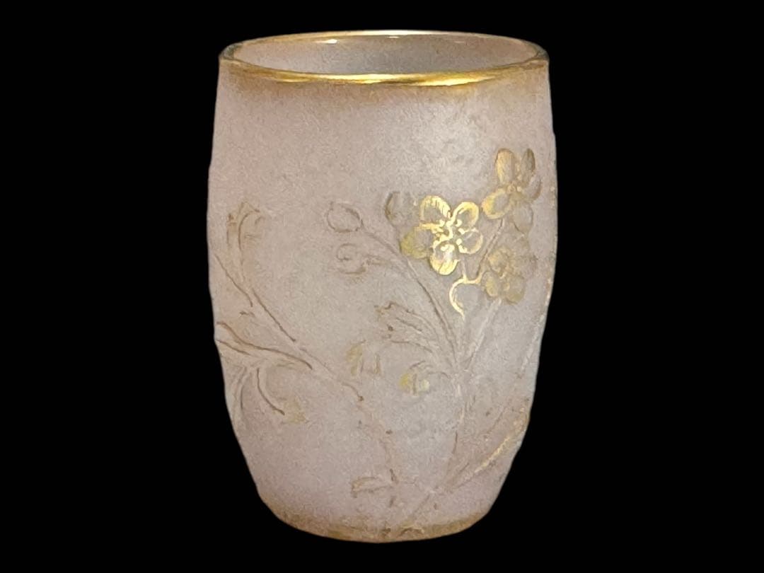 ドームナンシー 花文ミニチュアール ジブレ仕上げ 金彩 花器