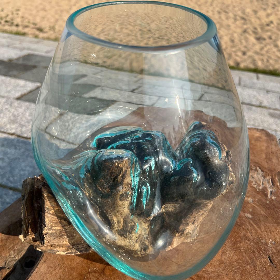 流木ガラス オブジェ特大D 花瓶 金魚鉢 ガーデニング テラリウム 観賞魚 容器