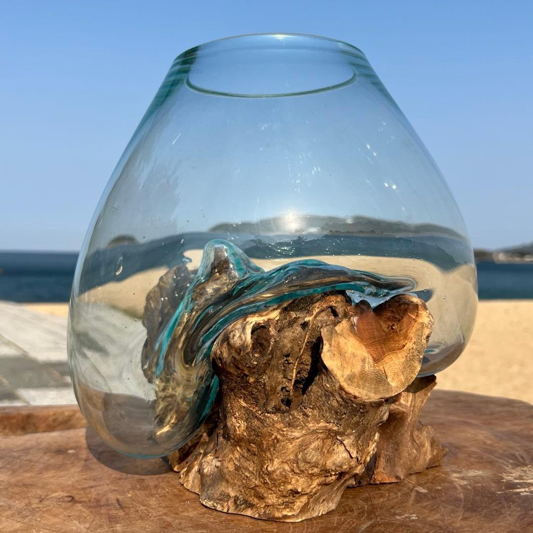 流木ガラス オブジェ特大D 花瓶 金魚鉢 ガーデニング テラリウム 観賞魚 容器