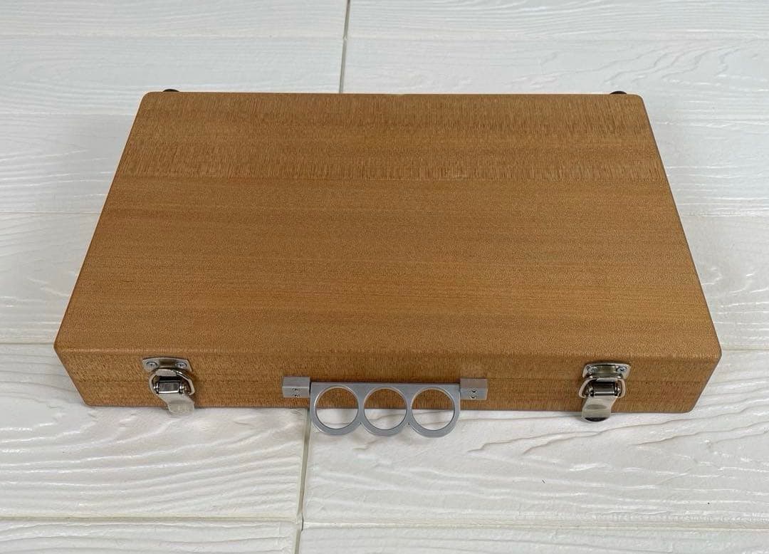 【希少品】　麻雀牌　背面竹　木製ケース　昭和レトロ