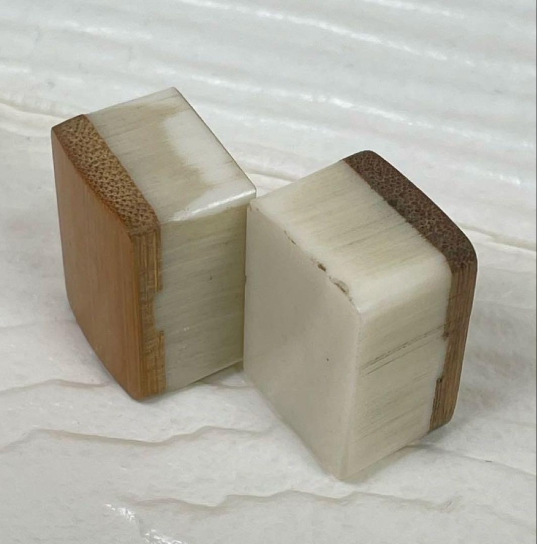 【希少品】　麻雀牌　背面竹　木製ケース　昭和レトロ