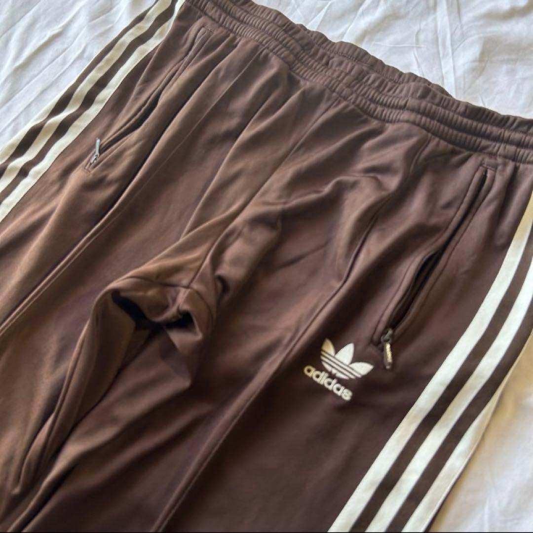 old adidas オリジナルス トラックパンツ 3本ライン 茶 ジャージ