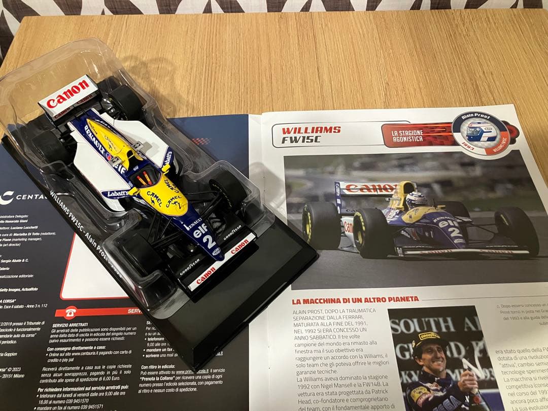 日本未発売　camel仕様 ビッグスケールF1コレクション　FW15C プロスト