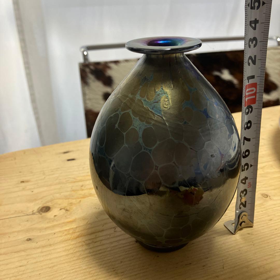 江副行昭　熔壌ガラス　花瓶