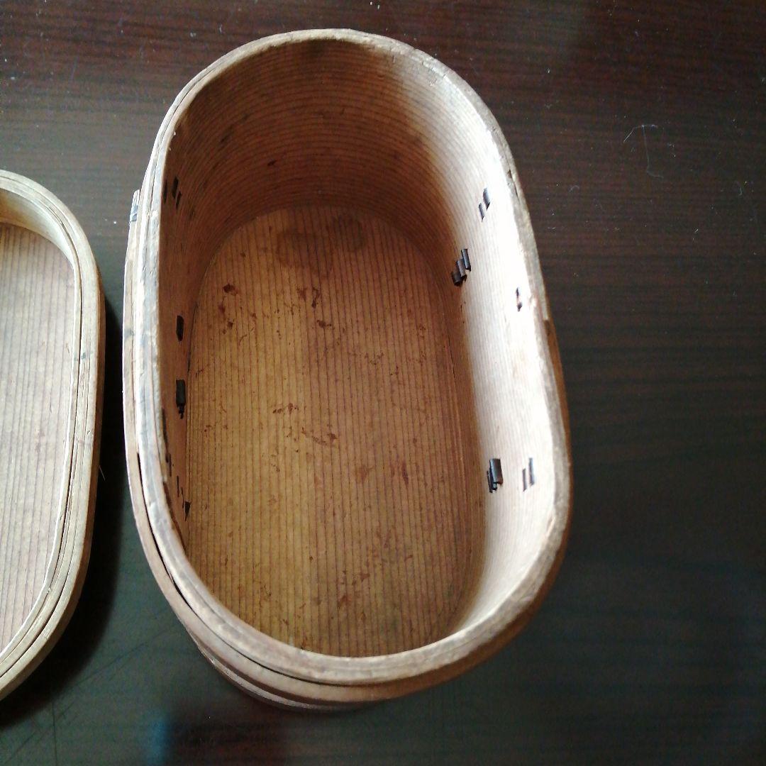 曲げわっぱ　二段弁当箱　18cm　明治期