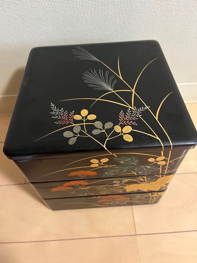 【美品】輪島塗　漆器　お重箱　三段
