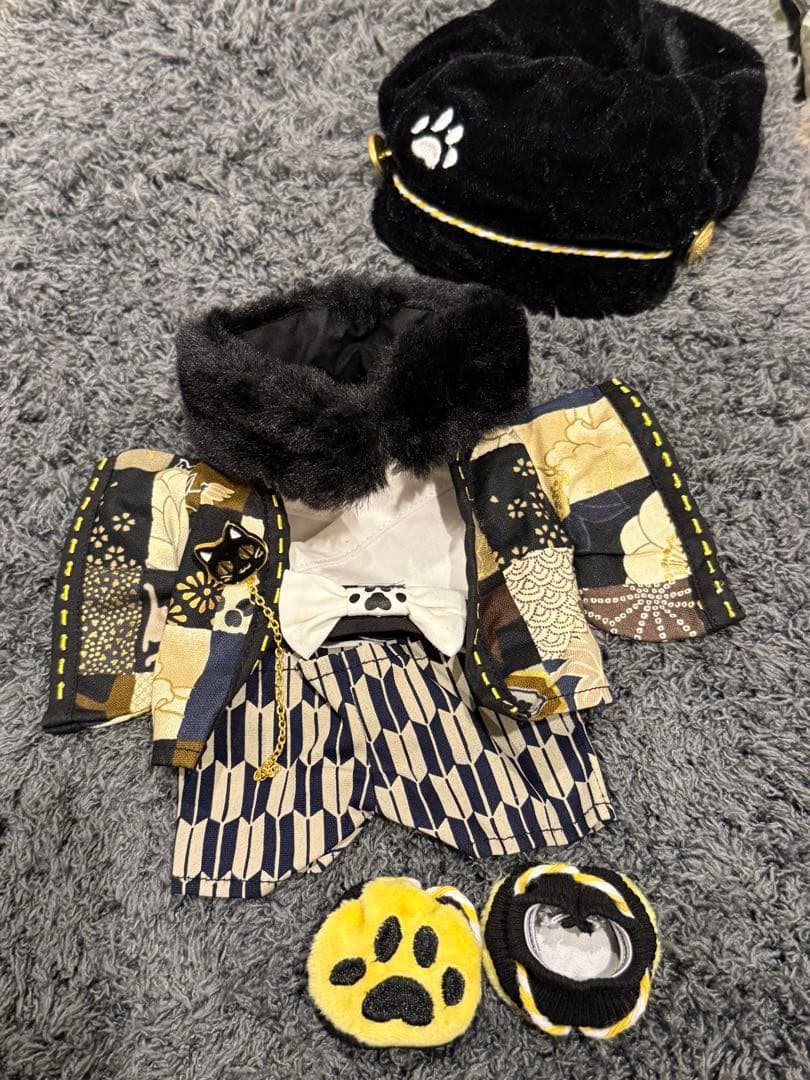 20cm完売レア限定猫探偵和服着せ替えぬいぐるみ服セット♪
