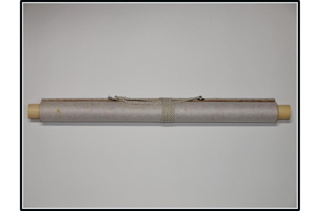 時代の掛軸　山水図肉筆保証　蔵整理不用品処理　日本X1031C15-1