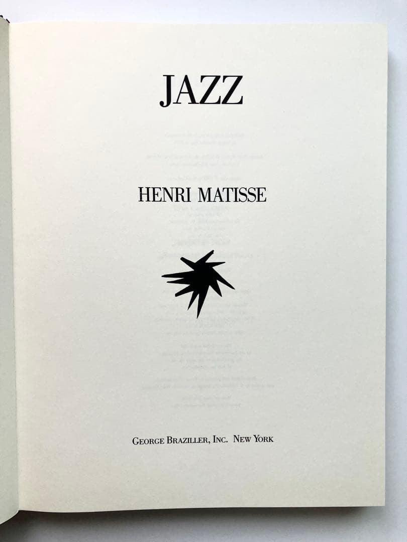 HENRI MATISSE／JAZZ (アンリ•マティス／ジャズ)